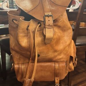 Bed Stu Caramel Leather Backpack